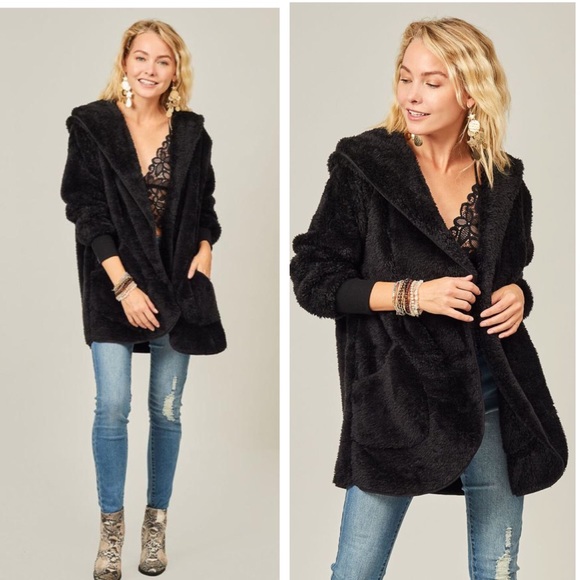 CONSTANCE-Hooded Fur Inside & Out Cardigan - Picture 4 of 7